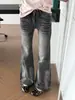 Chao Li tiene stock Jeans Retro Micro-Campana Negro-Gris Mujer 2026 Otoño Cintura Baja Sueltos Caída Pantalones de Pierna Ancha