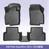 Aplicável à Europa Vw Polo 2021-2024 Combustível 3D Material para Todas as Condições Climáticas Tpe Tapete de Chão de Carro Tapete de Porta-Malas