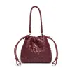 Bolso de mujer tejido de comercio exterior nuevo, bolso de hombro y bandolera para el trabajo, bolso de alta gama tipo 'bolsa de dumpling', bolso de mano tipo bolsa de la suerte con cordón