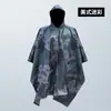 Poncho Capa de Chuva Camuflado Personalizado Transfronteiriço Outdoor Três em Um Poncho de Caminhada Proteção Completa à Prova d'Água Quadrado com Capuz Impermeável