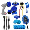 Kit de lavagem de carro, conjunto de 29 peças, incluindo escovas para limpar pneus, interior e saídas de ar do carro