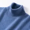 Suéter de cachemira para hombre con cuello alto, engrosado, color liso, versátil, nueva camiseta de punto de cachemira transfronteriza para hombres de mediana edad