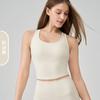 Ropa de Yoga Personalizada con Tirante Fino para Mujer, Sujetador Deportivo de Verano para Correr y Fitness, Sujetador Deportivo de Copa Fija Push-Up a Prueba de Impactos
