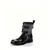 Botines negros de estilo retro europeo y americano 2026 para mujer, punta redonda, tacón medio, botas de trabajo, botas de moda, elegantes y con estilo