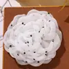 Flor de Cabelo, Broche, Flor de Sapato, Acessórios e Materiais para Penteado em Renda Floral com Bolinhas e Borda Queimada Estilo Coreano, Rosa Camélia