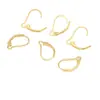 Ganchos de Orelha de Cobre Banhados a Ouro 18K em Formato D com Argola Interna, Fecho de Pressão Estilo Francês, Acessórios para Brincos DIY Feitos à Mão A35A