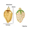 Pingente de Fruta Esmaltado em Aço Inoxidável Banana Doce Morango Melancia Laranja Pingente Chaveiro DIY Acessórios de Joia