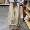 Calças pantalona cropped estilo bloomers femininas 2026 nova coleção primavera e outono casuais soltas de corte justo cintura alta perna larga para baixinhas