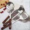 Juego de Utensilios de Cocina de Acero Inoxidable Espátula en forma de V Espátula para Wok Espátula Magnética para Ollas Cucharón para Sopa Set para Saltear Utensilios de Cocina Resistentes al Calor Espumadera Sartén
