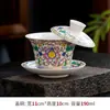 Gaiwan de Suspensão Jadeíta Cerâmica Três Peças Doméstico Preparo de Chá Kung Fu Dehua Tigela de Chá Conjunto de Chá Xícara de Chá Porcelana Branca