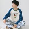 Pijama Nuevo de Algodón Puro para Niños Hombres Trajes de Manga Larga Primavera y Otoño Se Puede Usar Afuera Simple Estudiantes Adolescentes Ropa para Casa