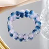Nuevo pulsera de cristal pulsera de cuentas de hielo agrietado degradado pulsera de cuentas de placa dulce linda pulsera de cuentas para pareja amigas
