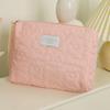 Bolsa de Maquillaje Nubes Acolchadas Color Crema Alto Valor de Belleza Corazón de Niña Portátil Almacenamiento de Maquillaje de Mano Bolsa de Lavar Gran Capacidad