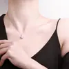 Collar de plata de ley S925 con colgante de planeta de moissanita para mujer, de alta gama, lujo ligero, colgante versátil, diseño de nicho, cadena para la clavícula estilo coreano