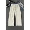 Calça curva estilo americano retrô, nova coleção primavera/outono masculina, calça longa reta solta da moda, calça esportiva casual de perna larga
