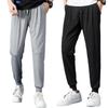 Pantalones Largos de Seda Helada Nuevos de Verano 2026 Estilo Coreano Deportivos para Aire Acondicionado Pantalones de Moda Elásticos Color Sólido Versión Lisa Pantalones Casuales