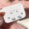 Pendientes de Mariposa Aurora Láser Coloridos Frescos Dulces para Mujer con Aguja de Plata Frescos Simples de Nicho Exquisitos Pendientes con Colgante de Estrella