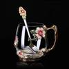 Ventas Directas de Fábrica Tazas de Té Esmaltadas, Tazas de Café de Alta Calidad para Oficina, Tazas de Té para Mujer, Vasos de Vidrio de Lujo de Gama Alta