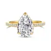 Anel de Prata Esterlina S925 com Diamante de Alto Carbono para Mulheres, Zircônia com Corte Flor de Gelo 8*12 em Forma de Pera Gota Anel Transfronteiriço