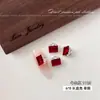 Arte de unhas vermelha explosiva com enfeites de strass, arte de unhas K9 cristalina, moderna e luxuosa, sem base, strass para unhas em formato de cubo de açúcar gelado de ovo de pombo