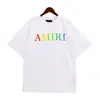 2024 Talla Europea Versión Mayorista Am Tinta Salpicada Flujo Pintura Camuflaje Cielo Estrellado Graffiti Letra Manga Corta High Street Camiseta de Pareja Iri