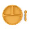 Juego de vajilla de silicona explosiva Plato para la cena para niños Plato separador Babero para bebé Cuchara para alimentos complementarios Juego de suministros para bebés y para madres