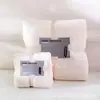 Toalla Cuadrada de Coral Fleece Personalizada con Portatarjetas, Toalla Absorbente, Recuerdo de Boda, Detalle de Agradecimiento para Tienda de Bodas, Regalo Creativo para Celebración de Empresa