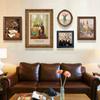 Pintura Decorativa de Parede Branca Grande para Sala de Estar Retro Francesa, Pintura de Parede para Pendurar no Fundo do Sofá Estilo Antigo, Mural Combinado Abstrato Americano