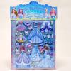 Pegatinas de doble capa para disfraz de princesa de dibujos animados para niñas, pegatinas para ropa infantil, pegatinas tridimensionales de burbujas de esponja, pegatinas de juguete