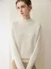 Suéter Jacquard de Cuello Alto de Cachemira Pura a la Moda para Mujer, Otoño/Invierno, Engrosado, Holgado, Versátil, Top de Punto Básico