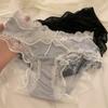 [Novio Ligeramente Borracho] Cintura Baja Satín Encaje de Pura Pasión Entrepierna de Algodón Puro Transpirable Ropa Interior Femenina Calzones para Chicas Entrepierna