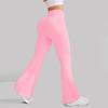 Calça Flare de Yoga Transfronteiriça para Mulheres, Cintura Alta, Levanta Bumbum, Calça Fitness Flare Canelada, Calça Esportiva Longa Bumbum de Pêssego, Calça Wide Leg
