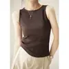 Top Regata Costurado com Costas Cruzadas para Mulheres, Estilo Verão Hot Girl, Sem Mangas Emagrecedor Top Puro Desejo para Usar por Dentro ou por Fora