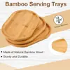 Prato Oval de Bambu para Café da Manhã Casa Madeira Maciça Bandeja para Pão Dim Sum Bandeja Criativa para Lanches Bandeja para Chá da Tarde