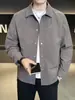 Chaqueta para Hombre Primavera 2025 Nueva Holgada Casual de Negocios Manga Larga Top Corto Casual Solapa Chaqueta