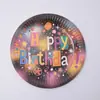 Platos de Papel Desechables, Juegos de Vajilla Biodegradable, Venta al por Mayor para Fiestas, Transfronterizo 7 pulgadas 9 pulgadas Suministros para Fiestas de Cumpleaños