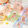 Tarjetas de cumpleaños 3D con temática de animales de dibujos animados, ilustraciones de pasteles con formas únicas, cajas de regalo de pasteles de flores y tarjetas de felicitación a juego