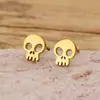 Pendientes Mini de Calavera Estilo Dulce y Fresco Transfronterizos para Mujer Personalidad Gótica Diseño Versátil Pendientes de Halloween Venta al por Mayor