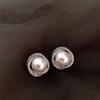 925 Agulha de Prata Diamante Espiral Brincos de Pérola Simples Retro Luz de Luxo High-end Elegante All-match Brincos para Mulheres