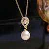 Acessórios DIY Prata de Lei S925 Simples Pingente de Pérola Feminino Base Vazia Pingente de Colar Semi-Acabado Base de Prata 8-13mm
