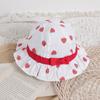 2020 Primavera Nuevo Dulce Fresa Niños Gorra de Pescador Algodón Transpirable Primavera y Verano Ondas Gorra de Princesa para Niñas