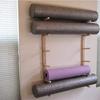Cor de madeira madeira maciça simples rack de armazenamento organizador para tapete de yoga cor pode ser alterada tamanho pode ser adicionado LOGOTIPO