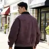 Chaqueta de motociclista estilo retro americano con cuello de solapa para hombre, chaqueta de cuero de aviador para primavera y otoño, abrigo de cuero de alta gama de moda