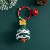 Llavero de Ganchillo de Lana Navideño Papá Noel de Lana Decoraciones Navideñas Colgante de Mochila Escolar de Ganchillo Regalo de Navidad