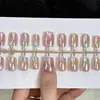 Pegatinas de Uñas Coloridas Galvanizadas Estilo Transmisión en Vivo, 30 Piezas, Removibles, Uñas Portátiles de Alta Gama, Productos de Uñas Largas al por Mayor