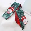 Bufanda Pequeña Larga Roja Nueva de Navidad Año Nuevo Diadema para el Cabello de Mujer Lazo para Bolso con Cinta Cinta Decorativa para el Cabello
