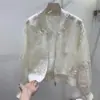 Verão 2026 Novo Estilo Chinês Estilo Nacional High-End Bordado com Contas Proteção Solar Roupa Jaqueta Design Redondo Jaqueta Baseball Top