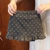 Saias Curtas para Meninas de Primavera e Outono, Tendência Infantil Estilosa Estilo Coreano Moda Princesa Celebridade da Internet Saia de Lã com Bolinhas