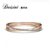 Pulsera de Plata S925 Disney con Elementos Swarovski Pulsera Geométrica Elemental Chapada en Oro Pulsera Geométrica Simple