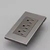 Metal gris sin óxido acero inoxidable 304 calibre americano 118 tipo uno abierto 2 abierto 3 vías enchufe de interruptor de luz de pared